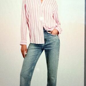 Rails Wren "Rose Bloom" Striped Button-Down Shirt.